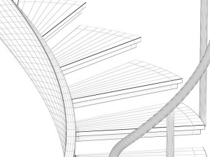 black metal spiral stairs 3D-Modell