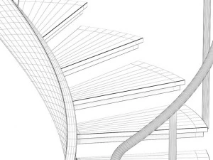 black metal spiral stairs 3D Model