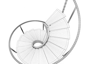 black metal spiral stairs 3D Model
