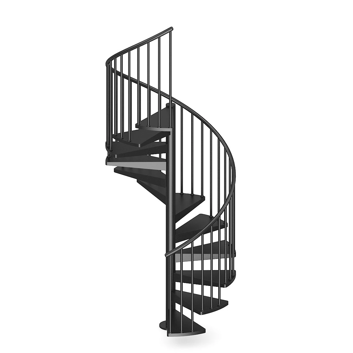 black narrow spiral stairs 3D Model .c4d .max .obj .3ds .fbx .stl .blend
