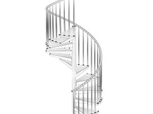 black narrow spiral stairs 3D Model
