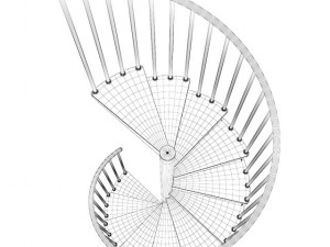 black narrow spiral stairs 3D Model