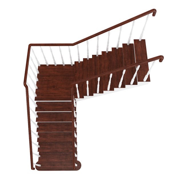 wooden stairs 13 3D Model .c4d .max .obj .3ds .fbx .stl .blend 