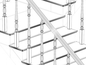 wooden stairs 13 3D Model