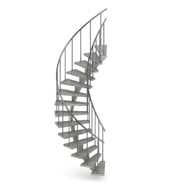 concrete spiral stairs Model 3D .c4d .max .obj .3ds .fbx .stl .blend 