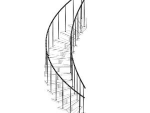 concrete spiral stairs 3D Model
