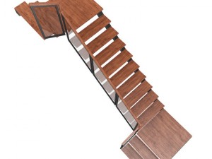 wooden stairs 14 3D Model