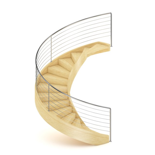 wooden spiral stairs 8 Modelo 3D .c4d .max .obj .3ds .fbx .stl .blend 