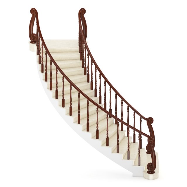 marble spiral stairs 3D मॉडल .c4d .max .obj .3ds .fbx .stl .blend 