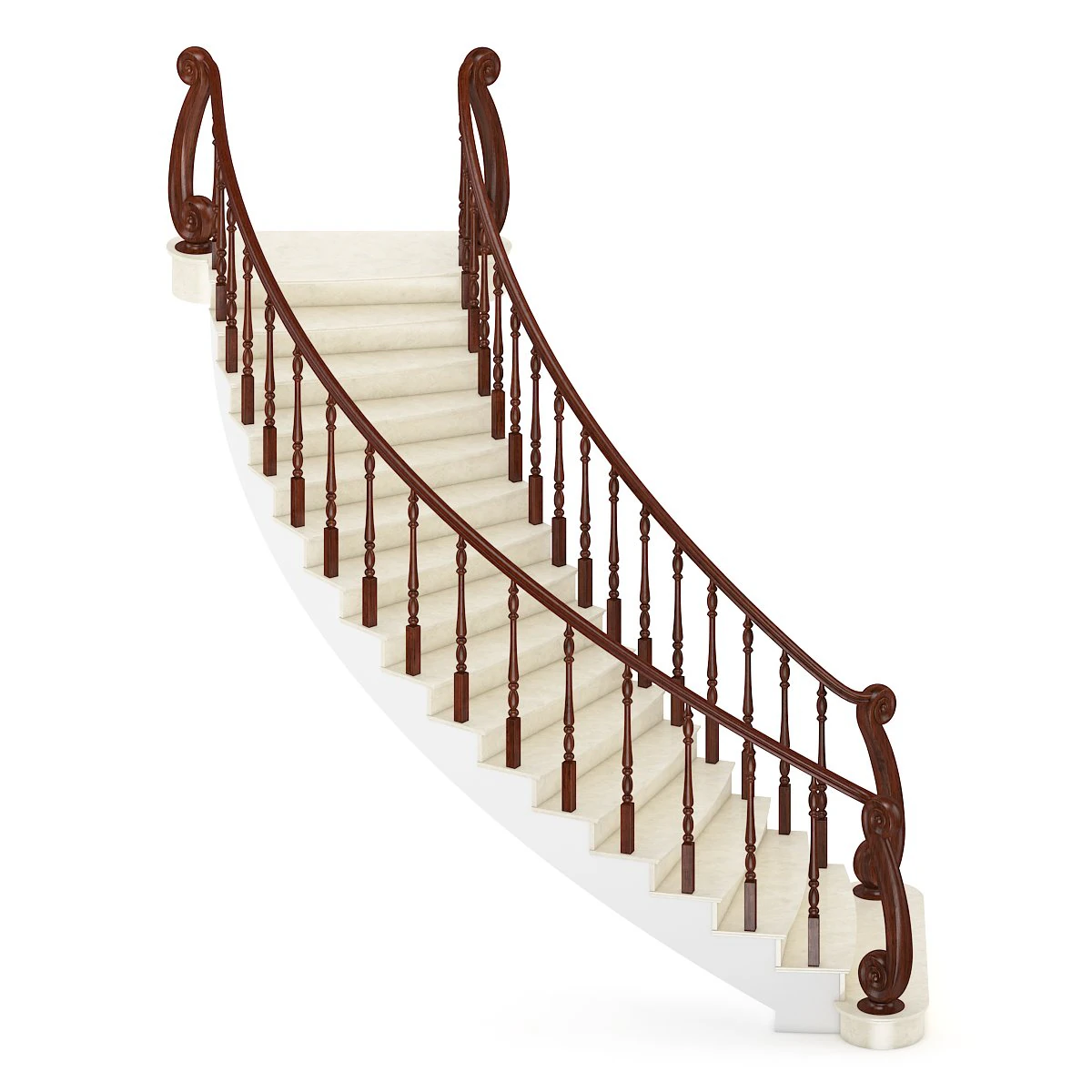 marble spiral stairs 3D Model .c4d .max .obj .3ds .fbx .stl .blend 
