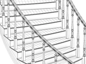 marble spiral stairs 3D Model