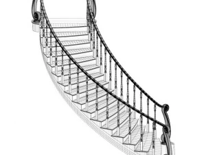 marble spiral stairs 3D Model