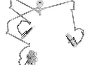 операционные лампы с монитором 3D Модель