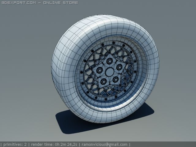 wheel oldschool Modèle 3D .c4d .max .obj .3ds .fbx .stl .blend 