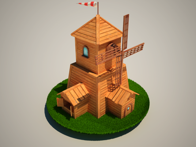 mill 3D Model .c4d .max .obj .3ds .fbx .stl .blend 