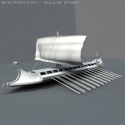 greek ancient ship 3D Model .c4d .max .obj .3ds .fbx .stl .blend 