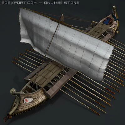 greek ancient ship 3D Model .c4d .max .obj .3ds .fbx .stl .blend