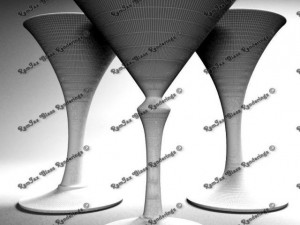 handmade martini glasses 3D Model