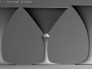 handmade martini glasses 3D Model