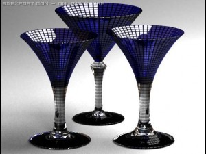 handmade martini glasses 3D Model