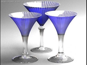 handmade martini glasses 3D Model