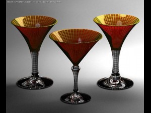 handmade martini glasses 3D Model