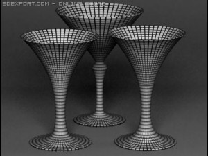 handmade martini glasses 3D Model