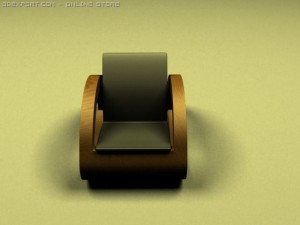 wooden chai whit black seat 3D Модель