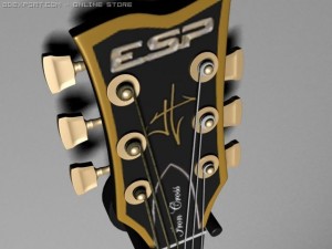 esp iron cross james hetfield signature guitar 3D Model