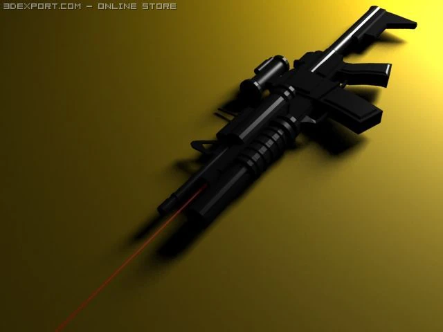 low poly machine  m203 3D Model .c4d .max .obj .3ds .fbx .stl .blend 