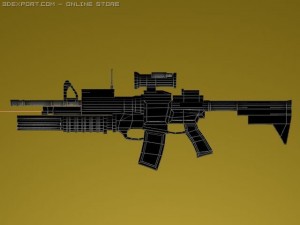 low poly machine  m203 Modèle 3D