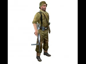 wwii german soldier 3D Model