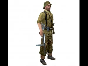 wwii german soldier 3D Model