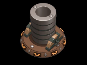 canon turret with upgrades 3D Model