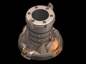 canon turret with upgrades 3D Model