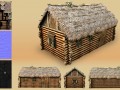 wooden thatch house 3D 模型