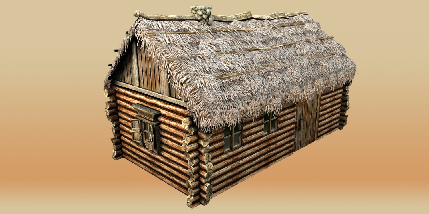 3D max как сделать соломенную крышу