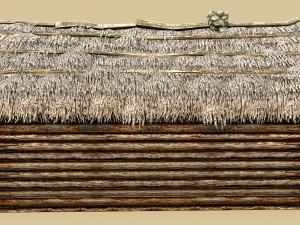 wooden thatch house 3D 模型
