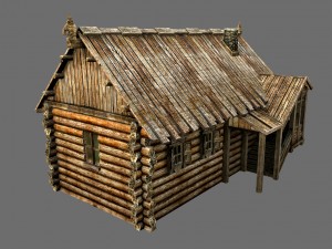 wooden village house 3D Model