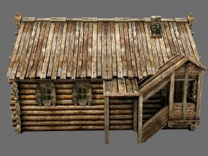 wooden village house 3D Model