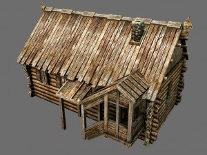 wooden village house 3D Model