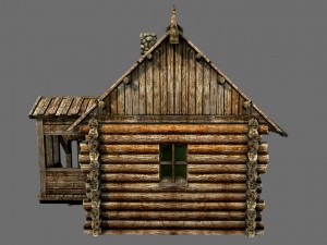 wooden village house 3D Model