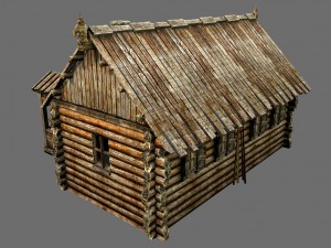 wooden village house 3D Model