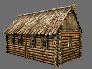 wooden village house 3D Model