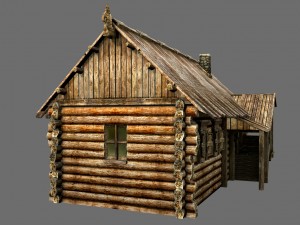 wooden village house 3D Model
