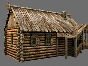 wooden village house 3D Model