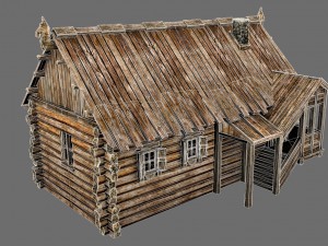 wooden village house 3D Model