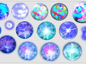 2d animated magic energy orbs Modèle 3D