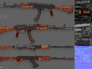 fucile d'assalto ak-74 Modello 3D