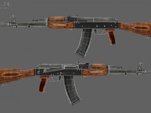 ak-74 assault rifle 3D 모델